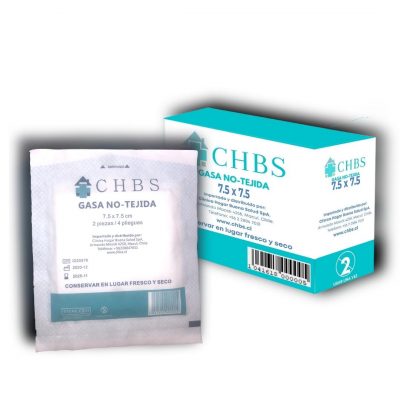 GASA ESTERIL CHBS 7,5X7,5 – 2PCS,  4 Pliegues (25 unidades por caja)